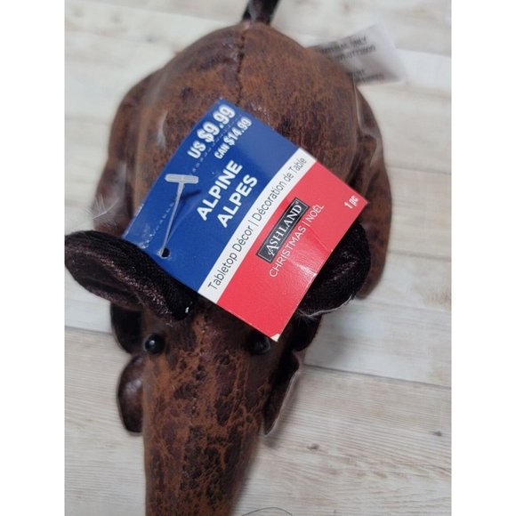 New Brown Polyester Leather Mouse 7" Stuff Toy Tabletop Holiday Christmas - Picture 5 of 7